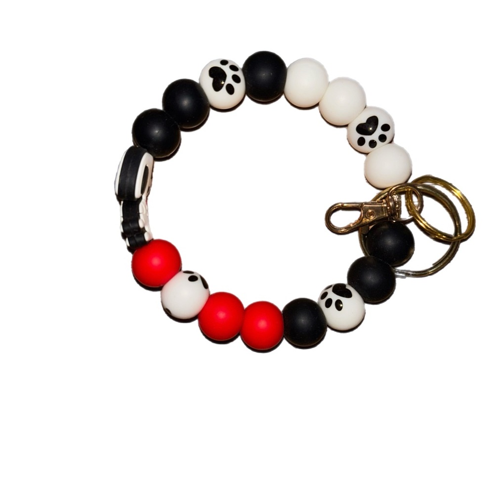 Wristlet Keychain Snoopy Beaded Keychain Bracelet - Picture 5 of 5